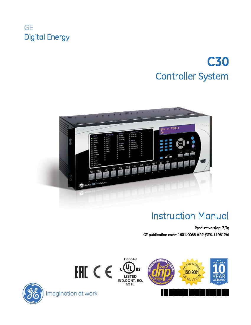 First Page Image of C30-E00-HCH-F6U-HXX-MXX-PXX-UXX-WXX GE C30 Universal Relays Manual 1601-0088-AB2.pdf